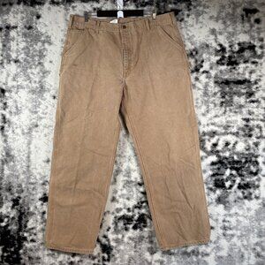 Carhartt Canvas Carpenter Pants Mens Size 42 Brown‎ Career Workwear Utility